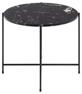 STOLIK KAWOWY NOBILE, OKRĄGŁY, CZARNY, DO SALONU, ŁAWA, STÓŁ, LOFT, MARMUR