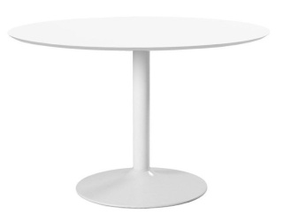 OKRĄGŁY STÓŁ IBIZA, BIAŁY, NA JEDNEJ NODZE, 110 CM, DO SALONU, JADALNI