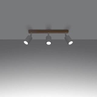 PLAFON LAMPA SUFITOWA AURAEL, 3XGU10, BIAŁA, DREWNO, LOFT, DO SALONU