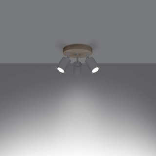 PLAFON LAMPA SUFITOWA AURAEL, BIAŁY, DREWNO, 3XGU10, LOFT, DO SALONU
