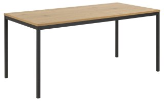 STÓŁ DANMARKA, DO JADALNI SALONU, BLAT DĄB, LOFT, CZARNE METALOWE NOGI