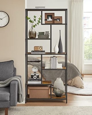 REGAŁ NA KSIĄŻKI FERME, 6 PÓŁEK, LOFT, INDUSTRIALNY, BIUROWY, DO SALONU