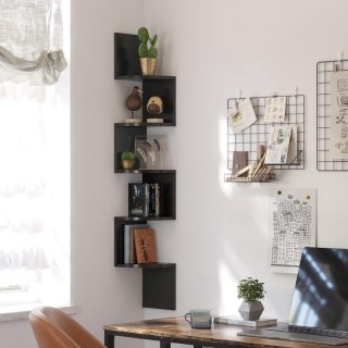 REGAŁ NAROŻNY NA KSIĄŻKI STRUCTURA, 5 PÓŁEK, LOFT, INDUSTRIALNY, DO SALONU