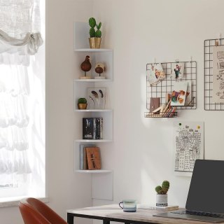 REGAŁ BIAŁY SOLARA NA KSIĄŻKI DO SALONU, 5 PÓŁEK, SZAFKA, PÓŁKA, LOFT, CM