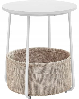 STOLIK KAWOWY MODERNA, OKRĄGŁY, BIAŁY, LOFT, DO SALONU, LAWA, STÓŁ, 45 CM