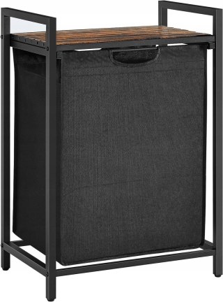 KOSZ NA PRANIE BIELIZNĘ RUSTICO, 65L, LOFT, POJEMNIK ŁAZIENKOWY, CZARNY