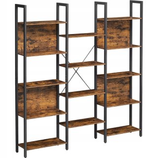 REGAŁ NA KSIĄŻKI RURALE, 14 PÓŁEK, LOFT, INDUSTRIALNY, DO SALONU, 166 CM