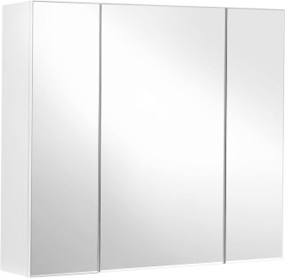 SZAFKA ŁAZIENKOWA WISZĄCA Z LUSTREM AURA, BIAŁA, 60CM, 3 DRZWI, MDF