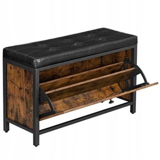 SZAFKA NA BUTY RUSTICO, REGAŁ Z SIEDZISKIEM, LOFT, RUSTYKALNY BRĄZ, 80CM