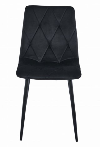 KRZESŁO TAPICEROWANE AURA, WELUROWE, DO SALONU, JADALNI, VELVET, CZARNE