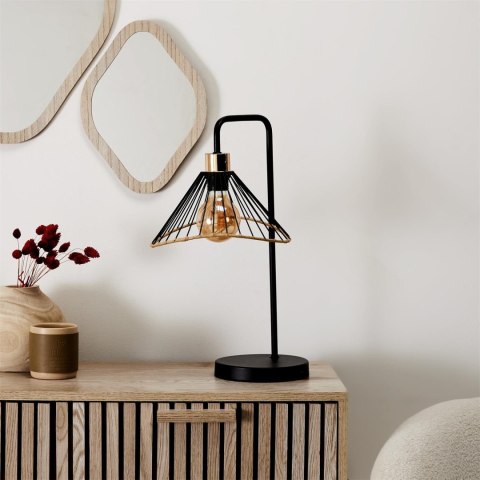 Lampa stołowa Anel czarna/ rattan Lampa stołowa Anel czarna/ rattan