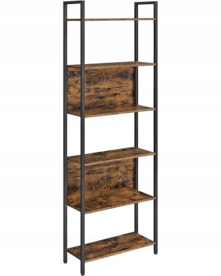 REGAŁ NA KSIĄŻKI ROVERE, 6 PÓŁEK, SZAFKA, LOFT, INDUSTRIALNY, DO SALONU