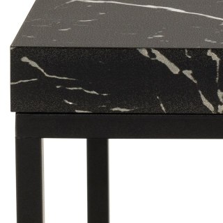 STOLIK KAWOWY ŁAWA MODESTO, CZARNY, LOFT, DO SALONU, STÓŁ, Z MARMUREM, 3 CM