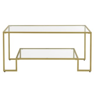 STOLIK KAWOWY ŁAWA ORORE, ZŁOTY SZKLANY, DO SALONU, LOFT, STÓŁ, 100 CM