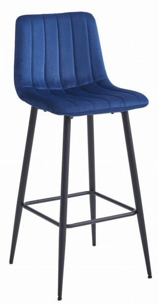 HOKER BAROWY SERENO, GRANATOWY, WELUR, AKSAMIT, DO KUCHNI, LOFT, 76CM