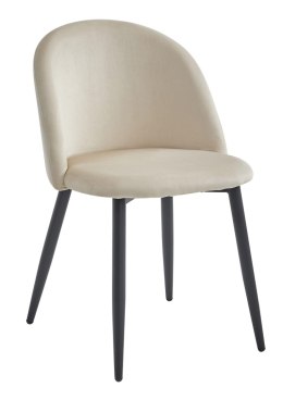 Krzesło BELLO - aksamit beż / nogi czarne x 4
