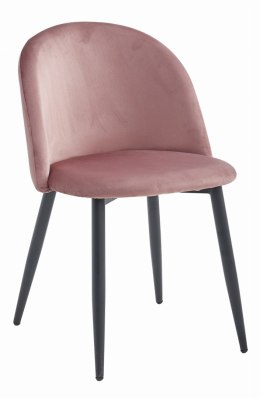 Krzesło BELLO - aksamit ciemny róż / nogi czarne x 1
