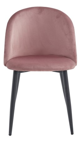 Krzesło BELLO - aksamit ciemny róż / nogi czarne x 1