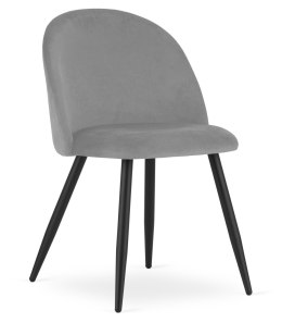 Krzesło BELLO - aksamit jasnoszare / nogi czarne x 1