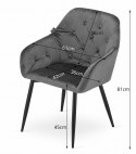 Krzesło FORIO - beż aksamit / nogi czarne x 1