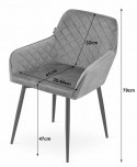 Krzesło NOLA - aksamit kawa / nogi czarne x 1
