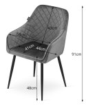 Krzesło NUGAT - beż aksamit / nogi czarne x 1