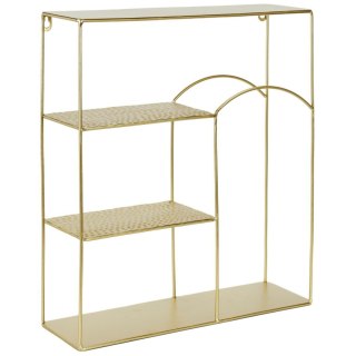 METALOWA ZŁOTA PÓŁKA WISZĄCA, DO POKOJU, GLAMOUR, 40 CM, 4 PÓŁKI