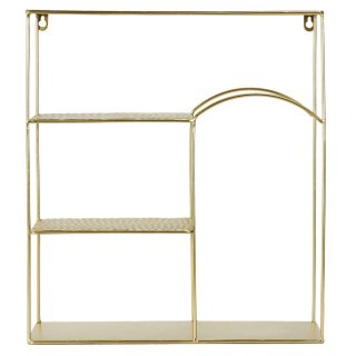 METALOWA ZŁOTA PÓŁKA WISZĄCA, DO POKOJU, GLAMOUR, 40 CM, 4 PÓŁKI