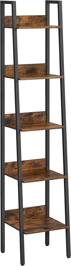 REGAŁ NA KSIĄŻKI FERMIER, 5 PÓŁEK, LOFT, INDUSTRIALNY, OTWARTY, DO SALONU