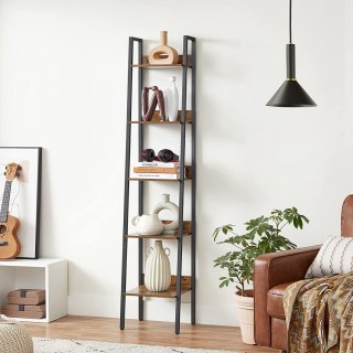 REGAŁ NA KSIĄŻKI FERMIER, 5 PÓŁEK, LOFT, INDUSTRIALNY, OTWARTY, DO SALONU