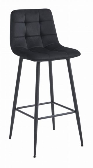 HOKER BAROWY VELOCE, CZARNY AKSAMIT, PIKOWANY, DO KUCHNI, WYSPY, STYL LOFT