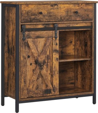 KOMODA INDUSTRIALNA BRUTON, RUSTYKALNY BRĄZ, LOFT, DRZWI PRZESUWNE, 70CM