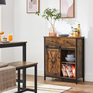 KOMODA INDUSTRIALNA BRUTON, RUSTYKALNY BRĄZ, LOFT, DRZWI PRZESUWNE, 70CM