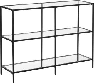 KONSOLA NOVELLA, STOLIK KAWOWY, CZARNY, LOFT, Z PÓŁKĄ, DO SALONU, 100 CM