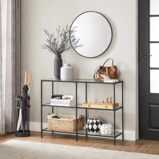 KONSOLA NOVELLA, STOLIK KAWOWY, CZARNY, LOFT, Z PÓŁKĄ, DO SALONU, 100 CM