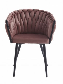 Krzesło ORION - aksamit ciemny róż / nogi czarne x 1