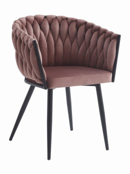 Krzesło ORION - aksamit ciemny róż / nogi czarne x 2