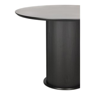 NOWOCZESNY CZARNY STÓŁ DO JADALNI, OKRĄGŁY, NA JEDNEJ NODZE, 100 CM
