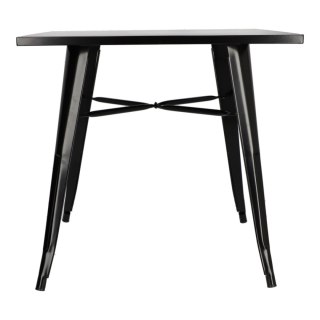 INDUSTRIALNY METALOWY STÓŁ ARTPRO - CZARNY, KWADRATOWY, 80 CM, LOFT