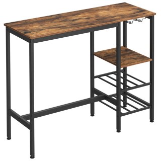 STOLIK BAROWY FERME, LOFT, RUSTYKALNY, DO KUCHNI, BRĄZOWY, UCHWYTY, 110CM