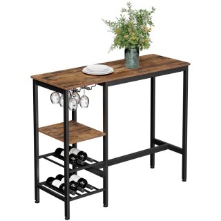 STOLIK BAROWY FERME, LOFT, RUSTYKALNY, DO KUCHNI, BRĄZOWY, UCHWYTY, 110CM