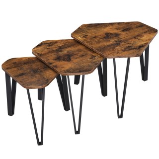 STOLIK KAWOWY ŁAWA ZESTAW PROVENÇAL, LOFT, CZARNY, DO SALONU, DĄB, CM, STÓŁ