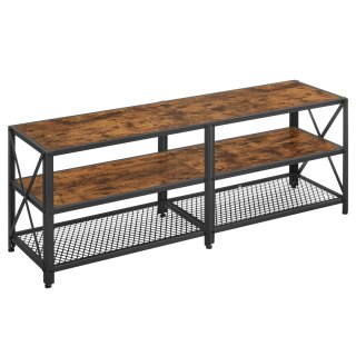 STOLIK RTV SZAFKA POD TV FERME, LOFT, RUSTYKALNY BRĄZ, 140CM, METALOWY