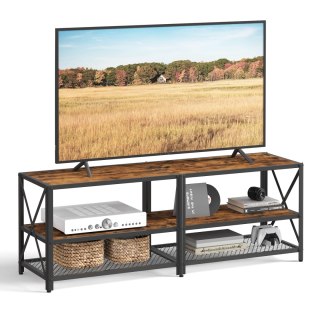 STOLIK RTV SZAFKA POD TV FERME, LOFT, RUSTYKALNY BRĄZ, 140CM, METALOWY