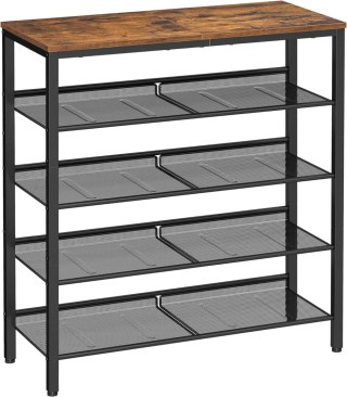 REGAŁ SZAFKA NA BUTY FERMIER, 5 PÓŁEK, LOFT, INDUSTRIALNY, DO SALONU, 75 CM