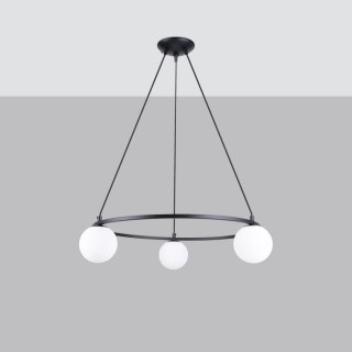 ŻYRANDOL PLAFON LUMINA YOLI, 3XG9, CZARNY, NOWOCZESNY, KULA, SZKŁO, SALON