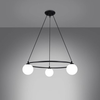 ŻYRANDOL PLAFON LUMINA YOLI, 3XG9, CZARNY, NOWOCZESNY, KULA, SZKŁO, SALON