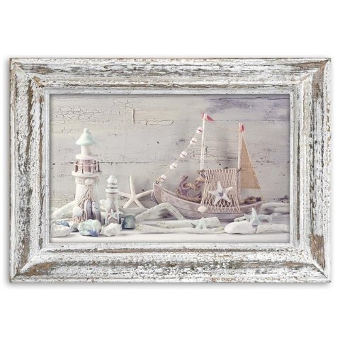 Obraz na płótnie - Pamiątki znad morza shabby chic Obraz na płótnie - Pamiątki znad morza shabby chic