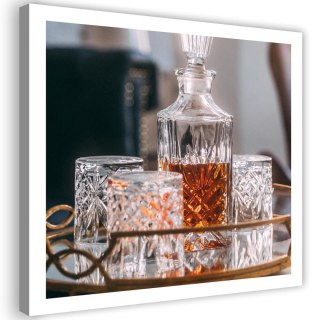 Obraz na płótnie - Whisky - karafka i szklanki