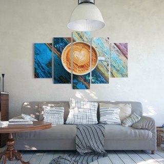 Obraz 5 częściowy na płótnie 100 x 70 cm - Kawa 2